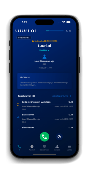 Luuri.ai mobiiliapplikaatio